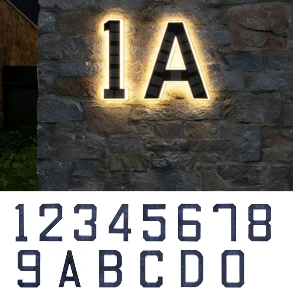 Home Security Number - Solar Powered House Number Sign with