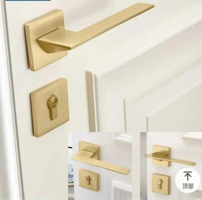 Gold Zinc Alloy Bedroom Door L - Home Security Door Lock review and price
