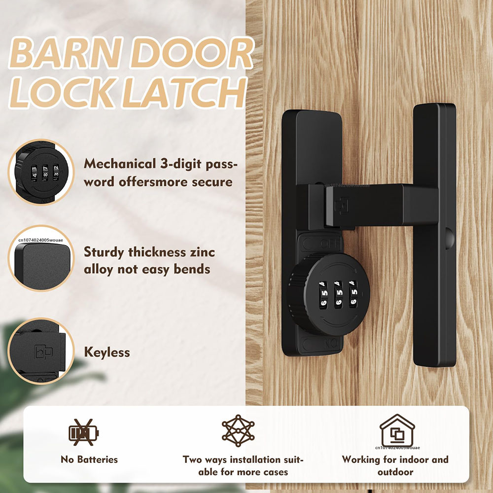 Security Barn Door Lock 3-Digi - Home Security Door Lock review and price