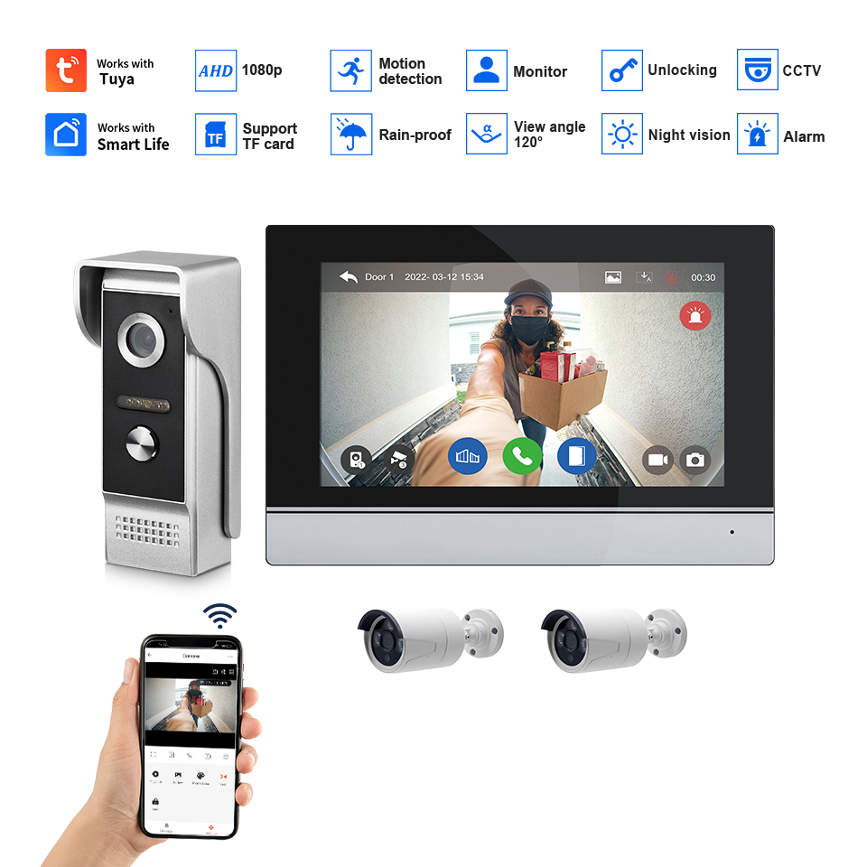 7Inch IPS Screen 2MP  Tuya Rem - Home Security Video Cameras review and price