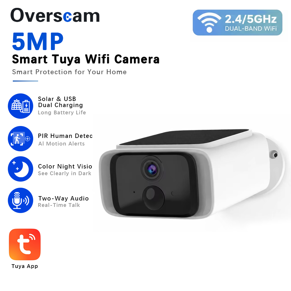 Tuya 5MP Solar Security Camera - Home Security Video Cameras review and price